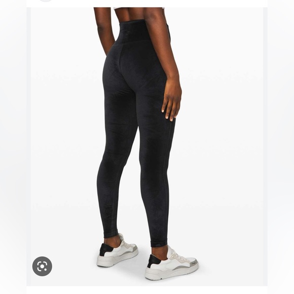 Lululemon Wunder Under Velvet Leggings High Rise Tight 28” Black Size 4 - Picture 2 of 5
